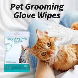 Planet Gates 6pcs/bag Pet wash free gloves cats dogs bathing cleaning dry cleaning wipes gloves deodorizing wipes pet products