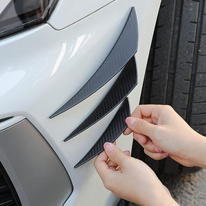 Planet Gates 6pcs Bumper Strip Sticker, Universal Car Front Bumper Spoiler Protector Carbon Fiber Corner Guard Anti-Scratch Decoration Sticker Car Accessories