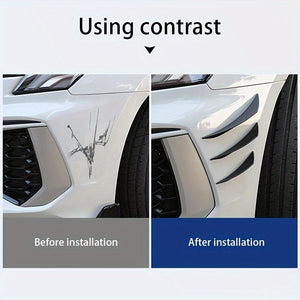 Planet Gates 6pcs Bumper Strip Sticker, Universal Car Front Bumper Spoiler Protector Carbon Fiber Corner Guard Anti-Scratch Decoration Sticker Car Accessories