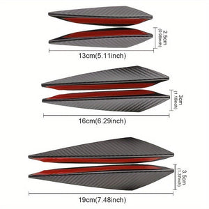 Planet Gates 6pcs Bumper Strip Sticker, Universal Car Front Bumper Spoiler Protector Carbon Fiber Corner Guard Anti-Scratch Decoration Sticker Car Accessories