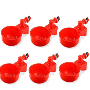 Planet Gates 6pcs Chicken Drinking Cup Automatic Drinker Chicken Feeder Plastic Poultry Waterer Drinking Water Feeder for Chicks Duck Goose Quail
