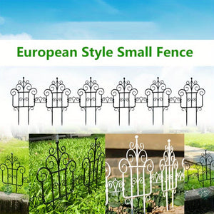 Planet Gates 6pcs Garden Fence Enhance Your Outdoor Space With European Plastic Fence & Imitation Iron Art Balcony Garden Fence, Decorative Garden Border Fence, Barrier Section Edge Black/White