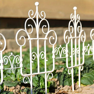 Planet Gates 6pcs Garden Fence Enhance Your Outdoor Space With European Plastic Fence & Imitation Iron Art Balcony Garden Fence, Decorative Garden Border Fence, Barrier Section Edge Black/White