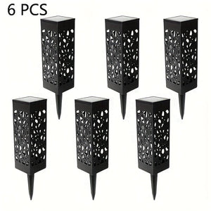 Planet Gates 6PCS Hollow Warm Light 6 Pack, Outdoor Solar Decorative Path Light, Garden Lawn Light, Outdoor Waterproof Solar Led Landscape Garden Lighting, Outdoor Garden Decoration Solar Garden Patio Patio Lawn And Table Light, Yard Light