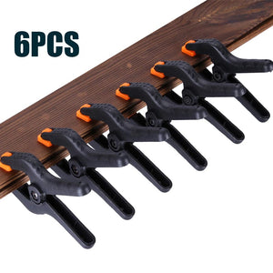 Planet Gates 6pcs/lot 3inch Plastic Nylon Adjustable Woodworking Clamps Wood Working Tools Spring Clip Carpentry Clamps Outillage Menuiserie