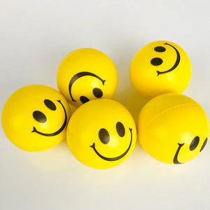 Planet Gates 6Pcs/lot 6.3cm Smile Face Foam Ball Squeeze Stress Ball Outdoor Sports Relief Toy Hand Wrist Exercise PU Toy Balls For Children