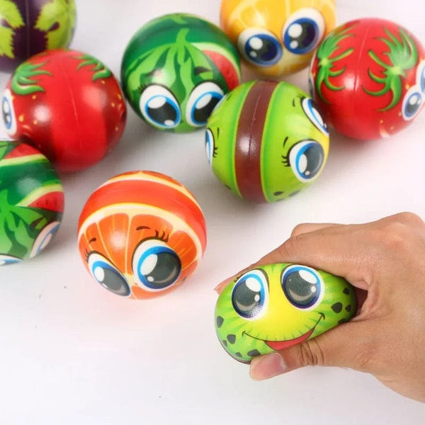 Planet Gates 6Pcs/lot 6.3cm Smiling Foam Ball Squeeze Stress Ball Relief Toy Hand Wrist Exercise Face PU Toy Balls For Children