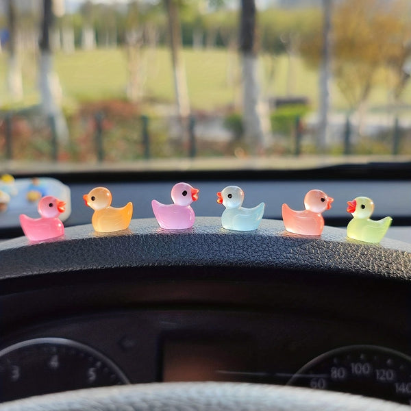 Planet Gates 6pcs Luminous Duck Cute Car Interior Decoration Center Console Decoration