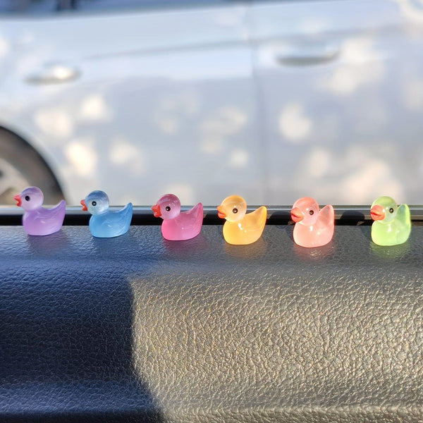 Planet Gates 6pcs Luminous Duck Cute Car Interior Decoration Center Console Decoration