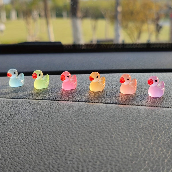 Planet Gates 6pcs Luminous Duck Cute Car Interior Decoration Center Console Decoration