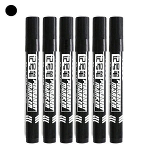 Planet Gates 6Pcs Oily Waterproof Permanent Fine Point Paint Red/Black/blue Marker Pens for Tyre Markers Signature Pen Stationery Supplies