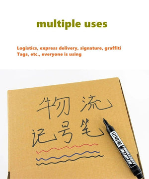 Planet Gates 6Pcs Oily Waterproof Permanent Fine Point Paint Red/Black/blue Marker Pens for Tyre Markers Signature Pen Stationery Supplies