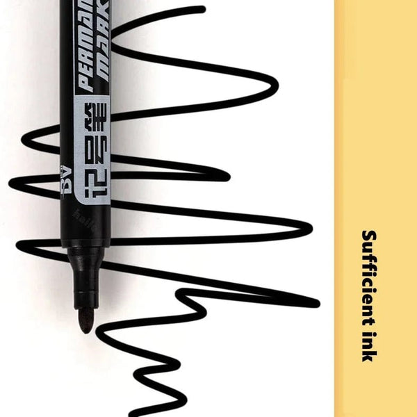 Planet Gates 6Pcs Oily Waterproof Permanent Fine Point Paint Red/Black/blue Marker Pens for Tyre Markers Signature Pen Stationery Supplies