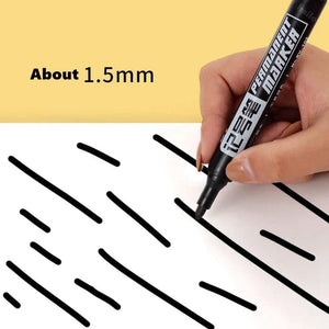 Planet Gates 6Pcs Oily Waterproof Permanent Fine Point Paint Red/Black/blue Marker Pens for Tyre Markers Signature Pen Stationery Supplies