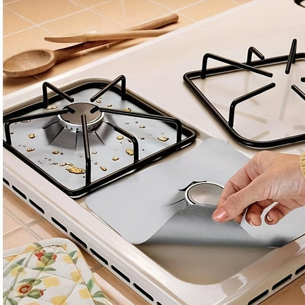 Planet Gates 6pcs Premium Reusable Gas Range Stovetop Burner Protector Pad Liner Cover - Extra Thick 0.15mm for Cleaning Kitchen Tools