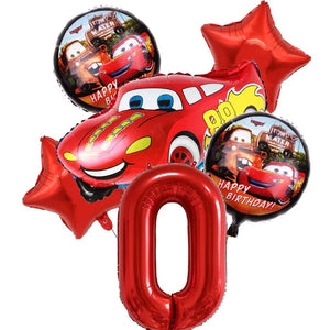 Planet Gates 6pcs set 0 / as picture Disney Cars Lightning McQueen 32" Number Balloon Set   Baby Shower Supplies Birthday Party Decorations Kids Toy Gifts Air Globos