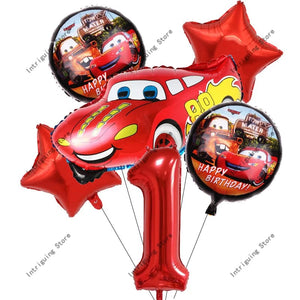 Planet Gates 6pcs set 1 / as picture Disney Cars Lightning McQueen 32" Number Balloon Set   Baby Shower Supplies Birthday Party Decorations Kids Toy Gifts Air Globos