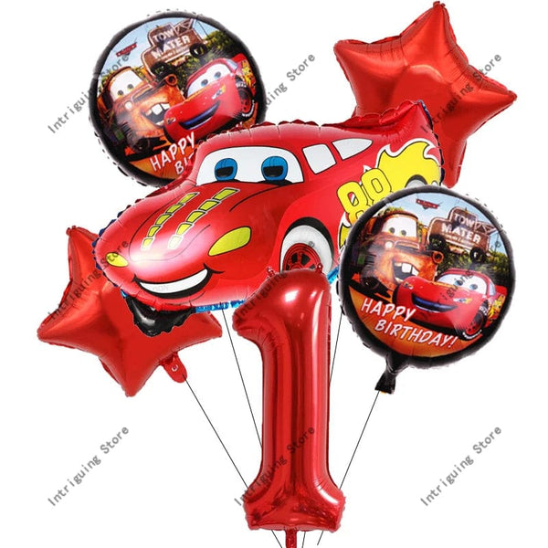 Planet Gates 6pcs set 1 / as picture Disney Cars Lightning McQueen 32" Number Balloon Set   Baby Shower Supplies Birthday Party Decorations Kids Toy Gifts Air Globos