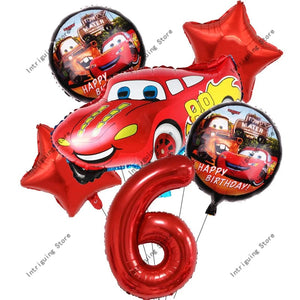 Planet Gates 6pcs set 6 / as picture Disney Cars Lightning McQueen 32" Number Balloon Set   Baby Shower Supplies Birthday Party Decorations Kids Toy Gifts Air Globos