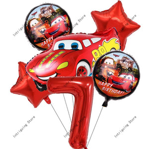 Planet Gates 6pcs set 7 / as picture Disney Cars Lightning McQueen 32" Number Balloon Set   Baby Shower Supplies Birthday Party Decorations Kids Toy Gifts Air Globos
