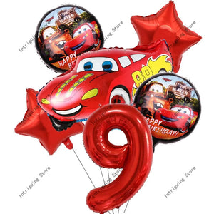 Planet Gates 6pcs set 9 / as picture Disney Cars Lightning McQueen 32" Number Balloon Set   Baby Shower Supplies Birthday Party Decorations Kids Toy Gifts Air Globos