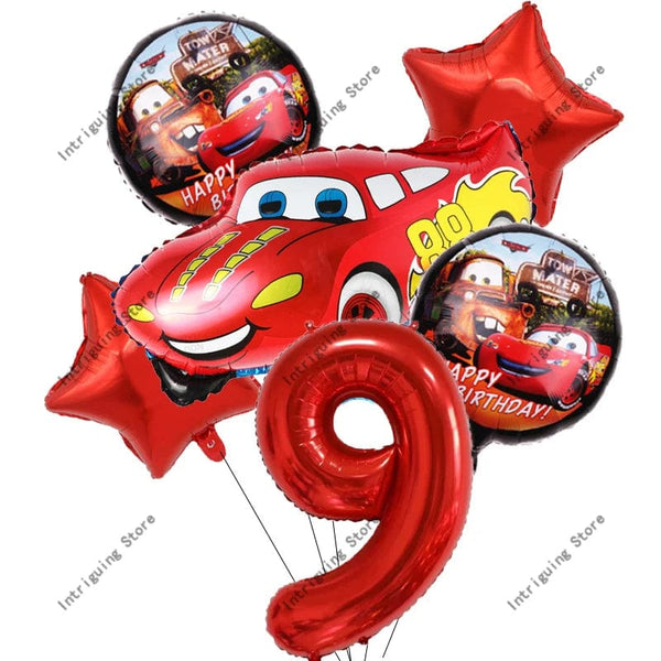 Planet Gates 6pcs set 9 / as picture Disney Cars Lightning McQueen 32" Number Balloon Set   Baby Shower Supplies Birthday Party Decorations Kids Toy Gifts Air Globos
