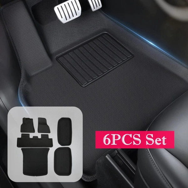 Planet Gates 6PCS Set For Tesla Model Y 2020-2024 5-Seater RHD LHD Floor Mats XPE Fully Anti-Slip All-Weather Trunk Mats for Model Y Car Floor Liners