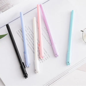 Planet Gates 6PCS/set Kawaii Cat Gel Pen 0.38mm Creative Cute Neutral Ink Pen Children Gift School Office Writing Supplies Stationery
