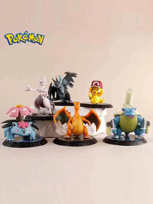 Planet Gates 6Pcs-set Pokemon 6 Pcs/Set Anime Figure Pikachu 6-7cm Figure Charizard Blastoise Squirtle Bulbasaur Action Figures Model  toys Gifts