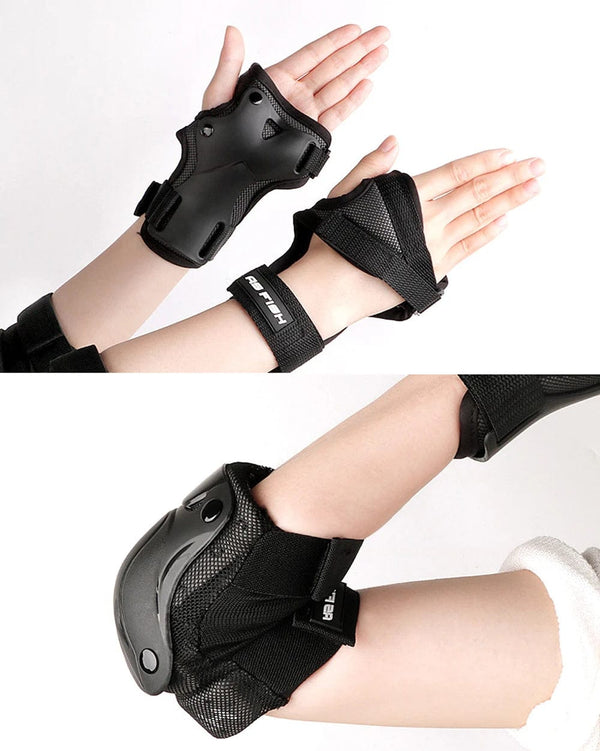 Planet Gates 6Pcs/Set Roller Skating Protector Elbow Knee Pads Wrist Guard Kids Adults Riding Skateboard BMX Bicycle Sports Protective Gear