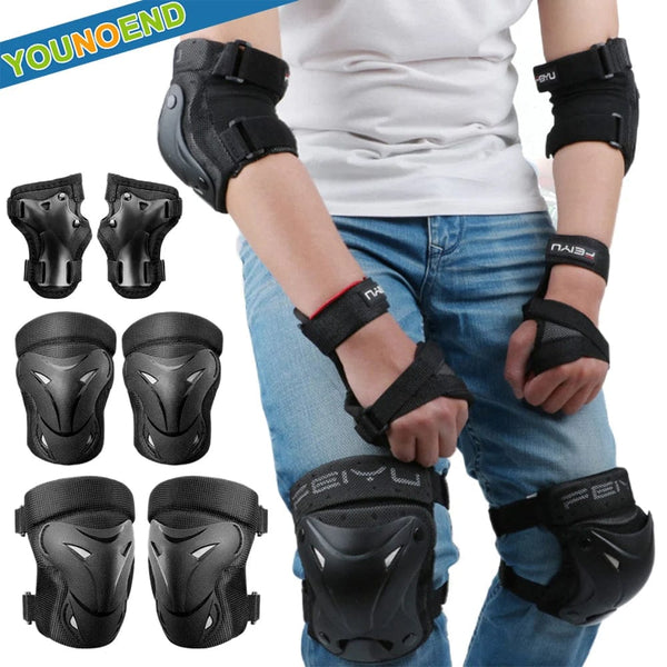 Planet Gates 6Pcs/Set Roller Skating Protector Elbow Knee Pads Wrist Guard Kids Adults Riding Skateboard BMX Bicycle Sports Protective Gear