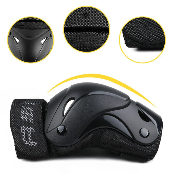 Planet Gates 6Pcs/Set Roller Skating Protector Elbow Knee Pads Wrist Guard Kids Adults Riding Skateboard BMX Bicycle Sports Protective Gear