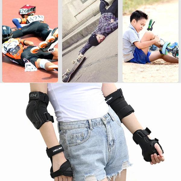 Planet Gates 6Pcs/Set Roller Skating Protector Elbow Knee Pads Wrist Guard Kids Adults Riding Skateboard BMX Bicycle Sports Protective Gear