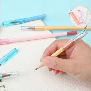 Planet Gates 6Pcs/Set Transparent Plastic Pencil Cap Simple Colorful Pencil Extender Cute Pencil Protection Cap School Office Supplies NEW