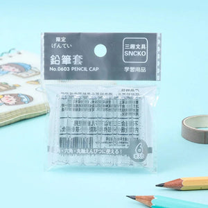 Planet Gates 6Pcs/Set Transparent Plastic Pencil Cap Simple Colorful Pencil Extender Cute Pencil Protection Cap School Office Supplies NEW