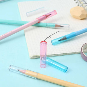 Planet Gates 6Pcs/Set Transparent Plastic Pencil Cap Simple Colorful Pencil Extender Cute Pencil Protection Cap School Office Supplies NEW