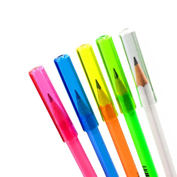 Planet Gates 6Pcs/Set Transparent Plastic Pencil Cap Simple Colorful Pencil Extender Cute Pencil Protection Cap School Office Supplies NEW