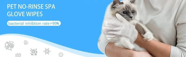 Planet Gates 6pcs Unscented Extra Thick Pet Cleaning Wipes for Dogs & Cats,Dog Washing Bathing Deodorizing Grooming Gloves for Daily Care