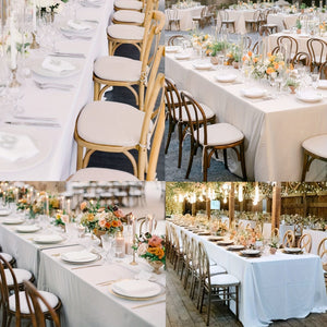 Planet Gates 6pcs, White Tablecloth, Rectangle Simple Style Table Cloth For Dining Table, Wrinkle Resistant Washable Polyester Table Cover For Dining Party And Camping