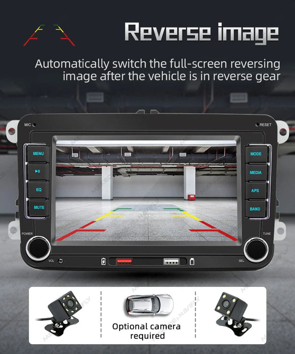 Planet Gates 7" 2 Din Car Radio GPS Android Auto Carplay For VW Volkswagen Skoda Octavia golf 5 6 touran passat B6 polo Jetta HD Touch Screen