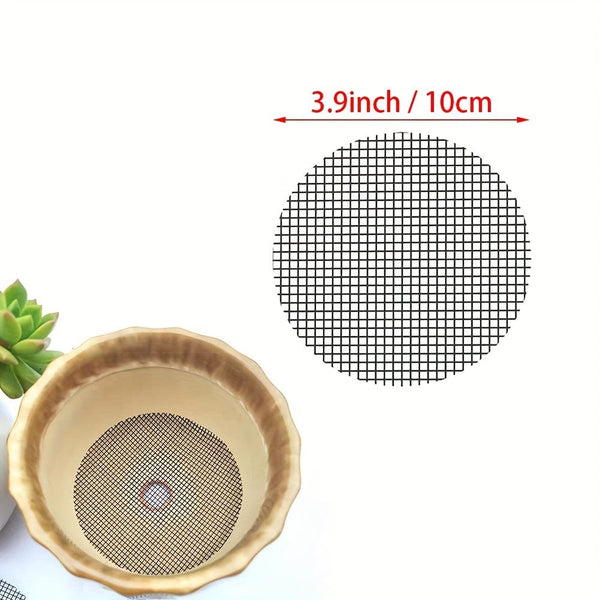 Planet Gates 7.37x7.37cm / 50pcs 50pcs Flower Pot Hole Mesh Pad - Keep Soil in Place & Protect Your Plants with Anti-Loss Drainage Screens!