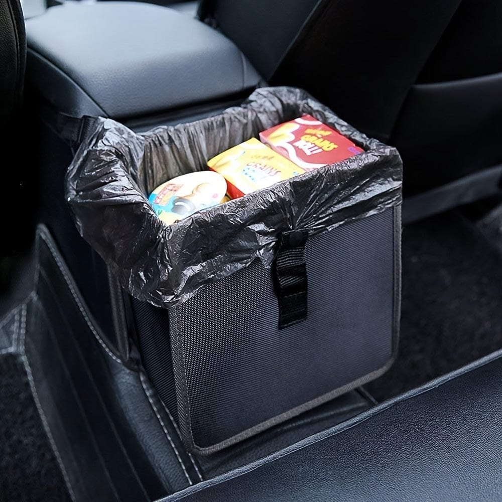Planet Gates 7.57 L Hanging Car Trash Can, Armrest Box Hanging Garbage Basket, 2 Gallons Waterproof Black Litter Garbage Organizer Car Interior Accessories