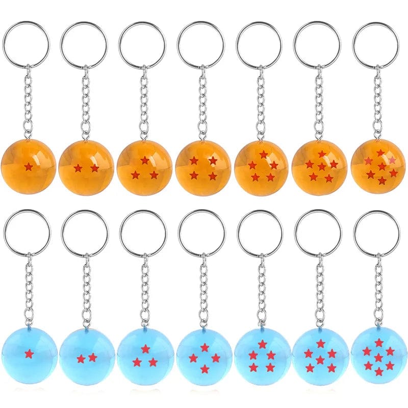 Planet Gates 7 Blue Anime Dragon Ball Series Keychain Charms Accessories 1 2 3 4 5 6 7 Star Dragon Balls Cosplay Keyring Pendant Holder Toys Gift