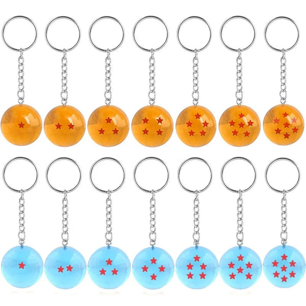 Planet Gates 7 Blue Anime Dragon Ball Series Keychain Charms Accessories 1 2 3 4 5 6 7 Star Dragon Balls Cosplay Keyring Pendant Holder Toys Gift