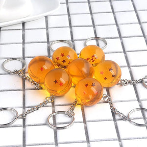 Planet Gates 7 Blue Anime Dragon Ball Series Keychain Charms Accessories 1 2 3 4 5 6 7 Star Dragon Balls Cosplay Keyring Pendant Holder Toys Gift