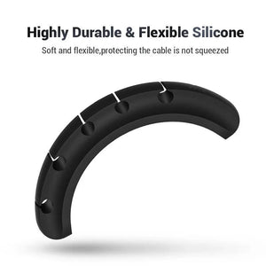 Planet Gates 7 clips grey Cable Organizer Management Wire Holder Flexible USB Cable Winder Tidy Silicone Clips For Mouse Keyboard Earphone Protector