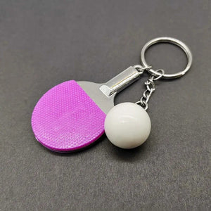 Planet Gates 7 Colors Cute Ping Pong Racket Pendants Souvenir Table Tennis Ball Key Chain Ball Sports Fans Key Ring Gift Ornament Accessories
