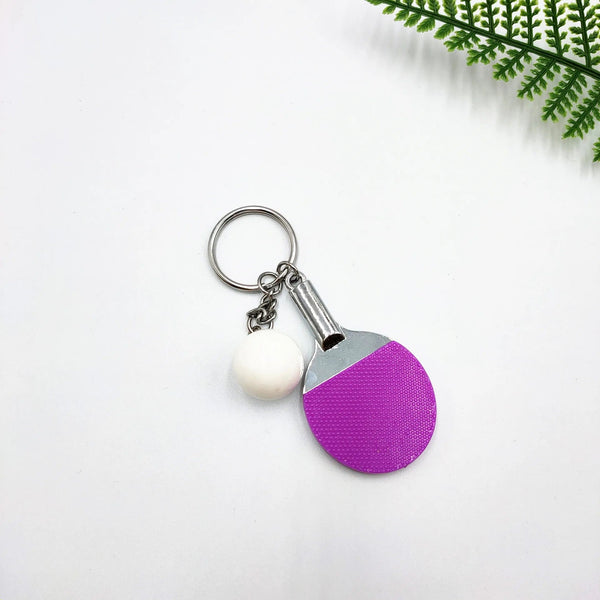 Planet Gates 7 Colors Cute Ping Pong Racket Pendants Souvenir Table Tennis Ball Key Chain Ball Sports Fans Key Ring Gift Ornament Accessories