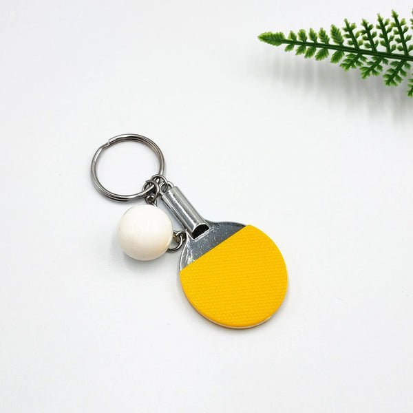 Planet Gates 7 Colors Cute Ping Pong Racket Pendants Souvenir Table Tennis Ball Key Chain Ball Sports Fans Key Ring Gift Ornament Accessories