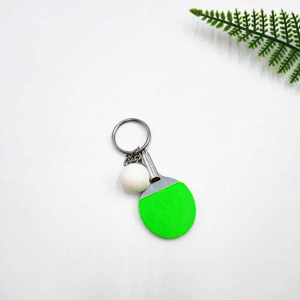 Planet Gates 7 Colors Cute Ping Pong Racket Pendants Souvenir Table Tennis Ball Key Chain Ball Sports Fans Key Ring Gift Ornament Accessories